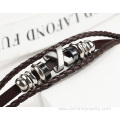 Wholesale Alloy Parts Genuine Leather Bracelet Handmade